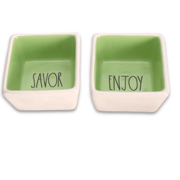 Rae Dunn Savor and Enjoy Square Bowl Set NWT - Picture 1 of 11